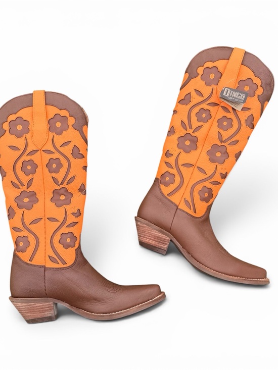 Dingo Shoes - Dingo NWT 6.5 Brown and Orange Floral Leather Heeled Boots